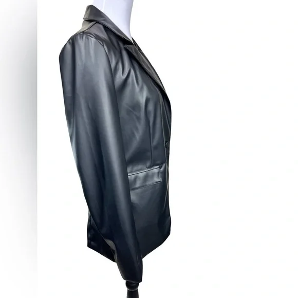 NWT Laundry By Shelli Segal Polyurethane Notched Collar Single Button Blazer S - Picture 3 of 15